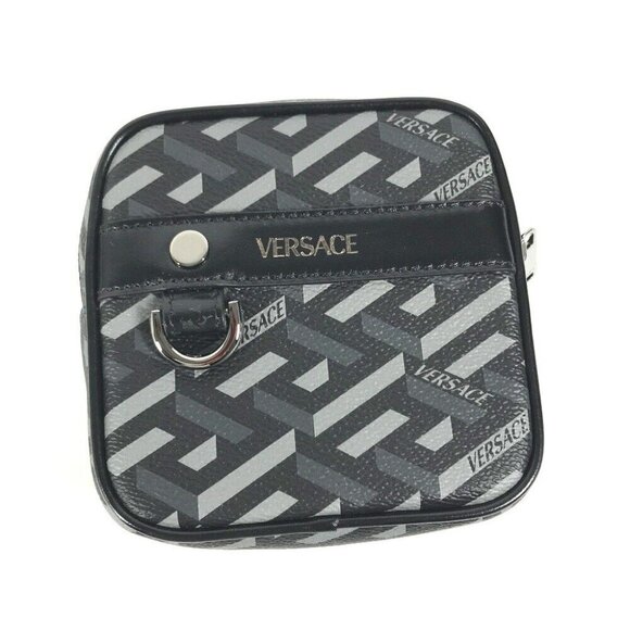 VERSACE Total logo Lagreca Square Makeup Cosmetics Pouch Multi Pouch Unused